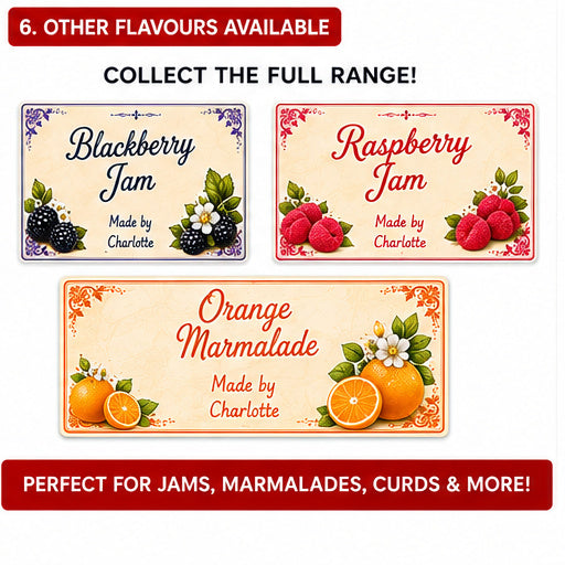 Personalised Strawberry Jam Jar Labels – 21 Premium Gloss Vinyl Stickers