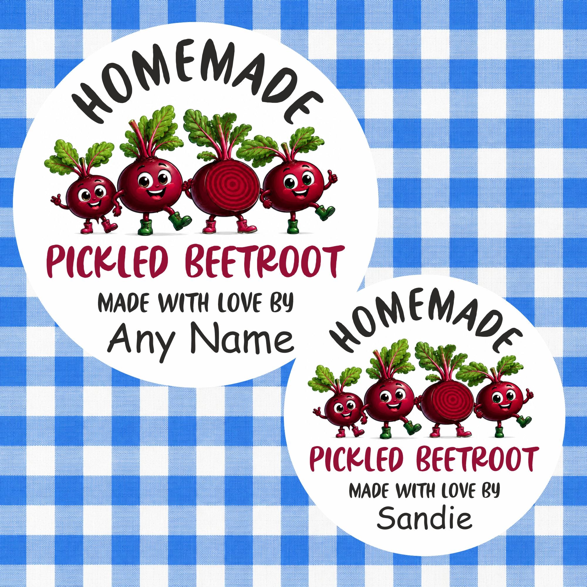 39 Personalised Pickled Beetroot Labels – Jar Stickers, Any Name Printed