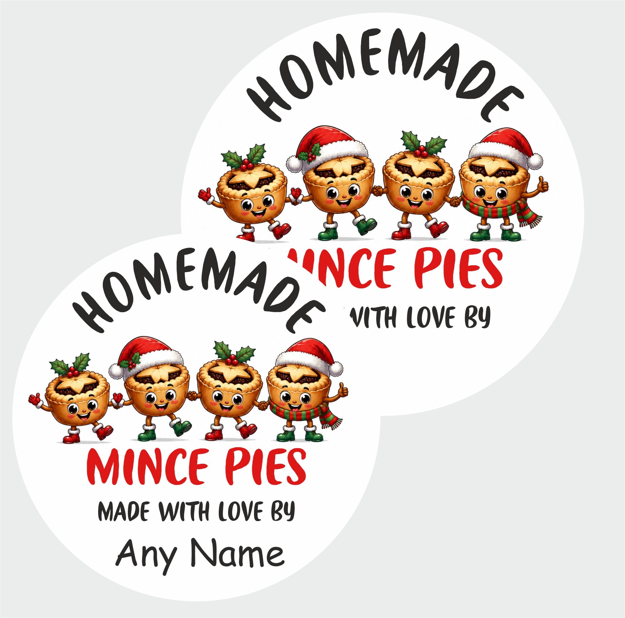 39 Personalised Christmas Mince pies Baking Labels Any Name Printed