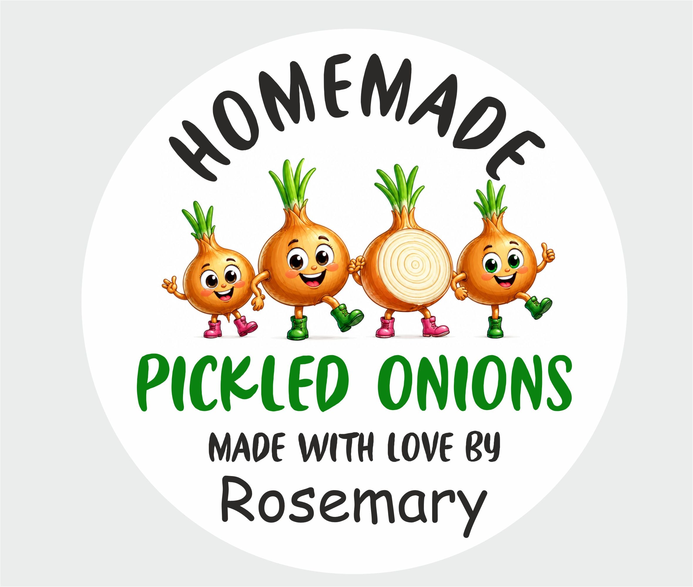 39 Personalised Pickled Onion Labels, Any Name printed, Jar Labels