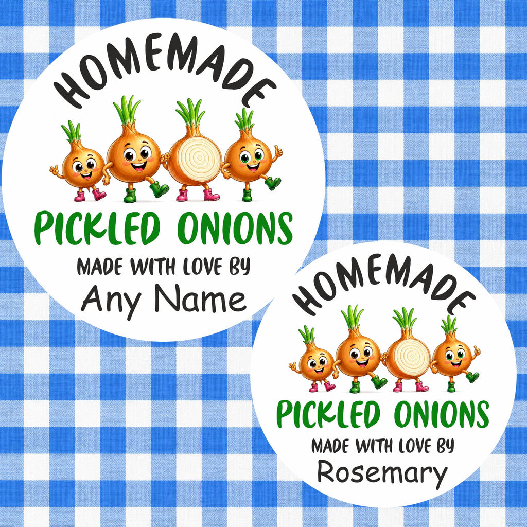 39 Personalised Pickled Onion Labels, Any Name printed, Jar Labels