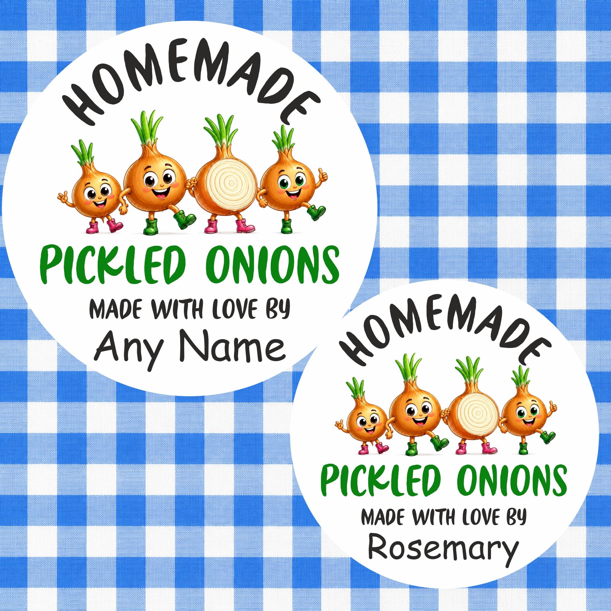 39 Personalised Pickled Onion Labels, Any Name printed, Jar Labels