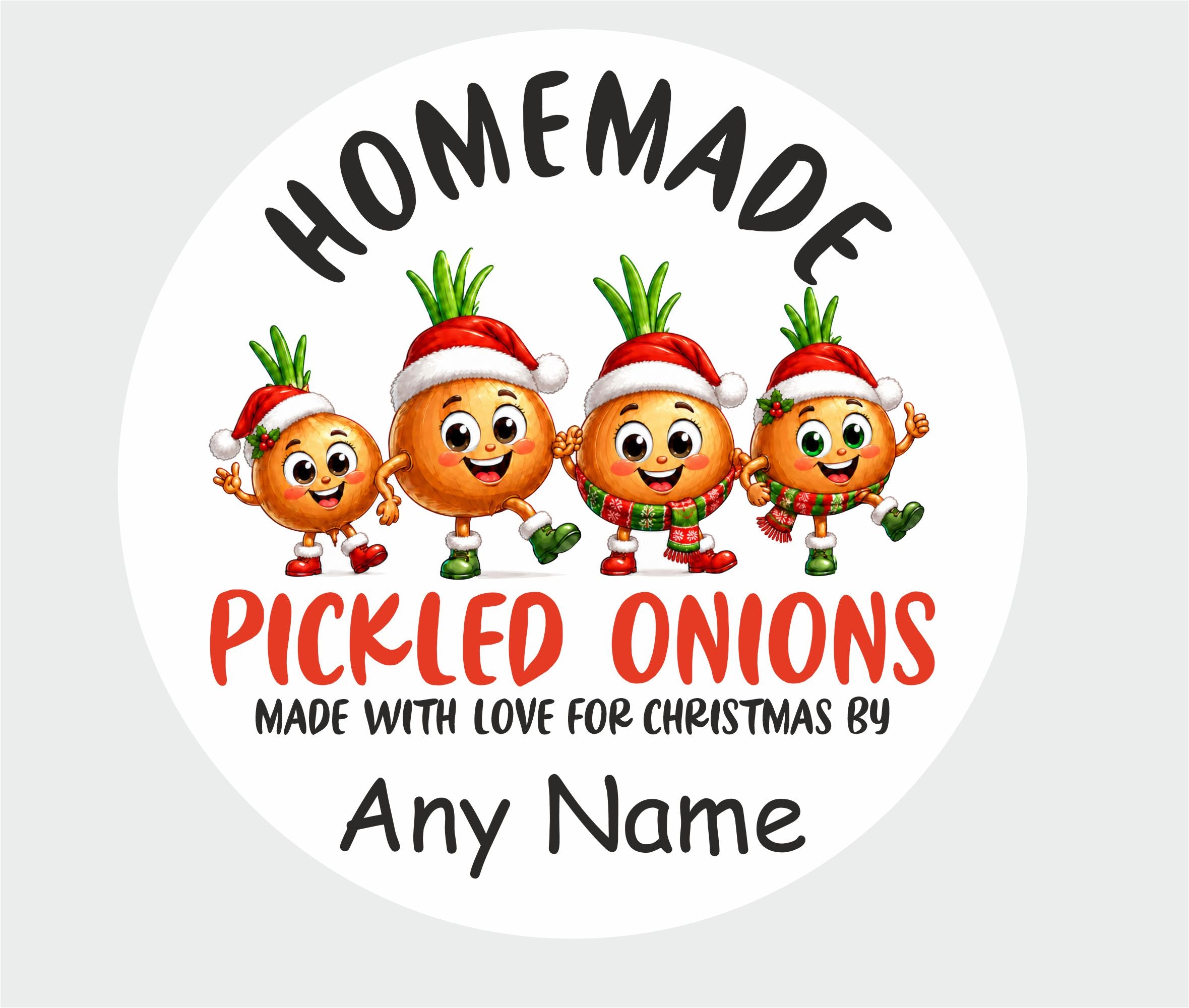 39 personalised Christmas Pickled Onion Labels Any Name Printed