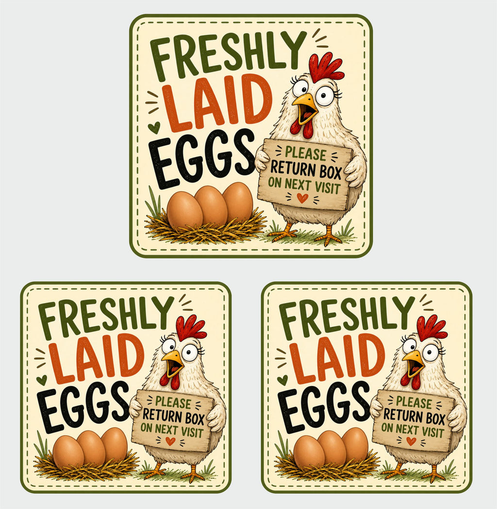 39  Square Egg Box Labels Freshly Laid Eggs, Return egg Box Labels