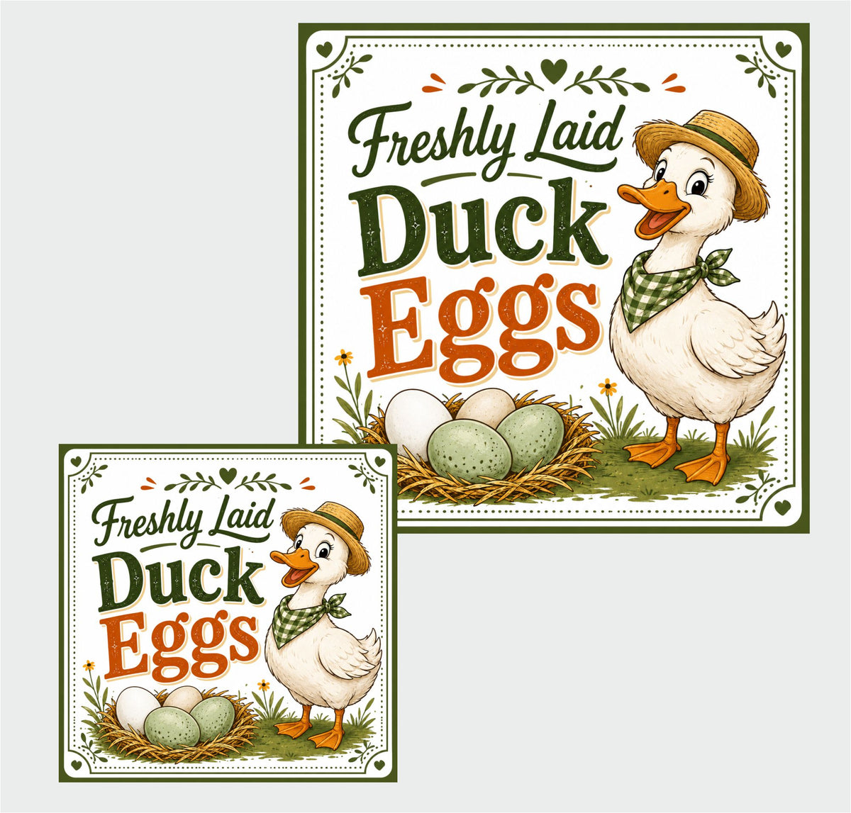 39 Freshly Laid Duck Egg Labels Square