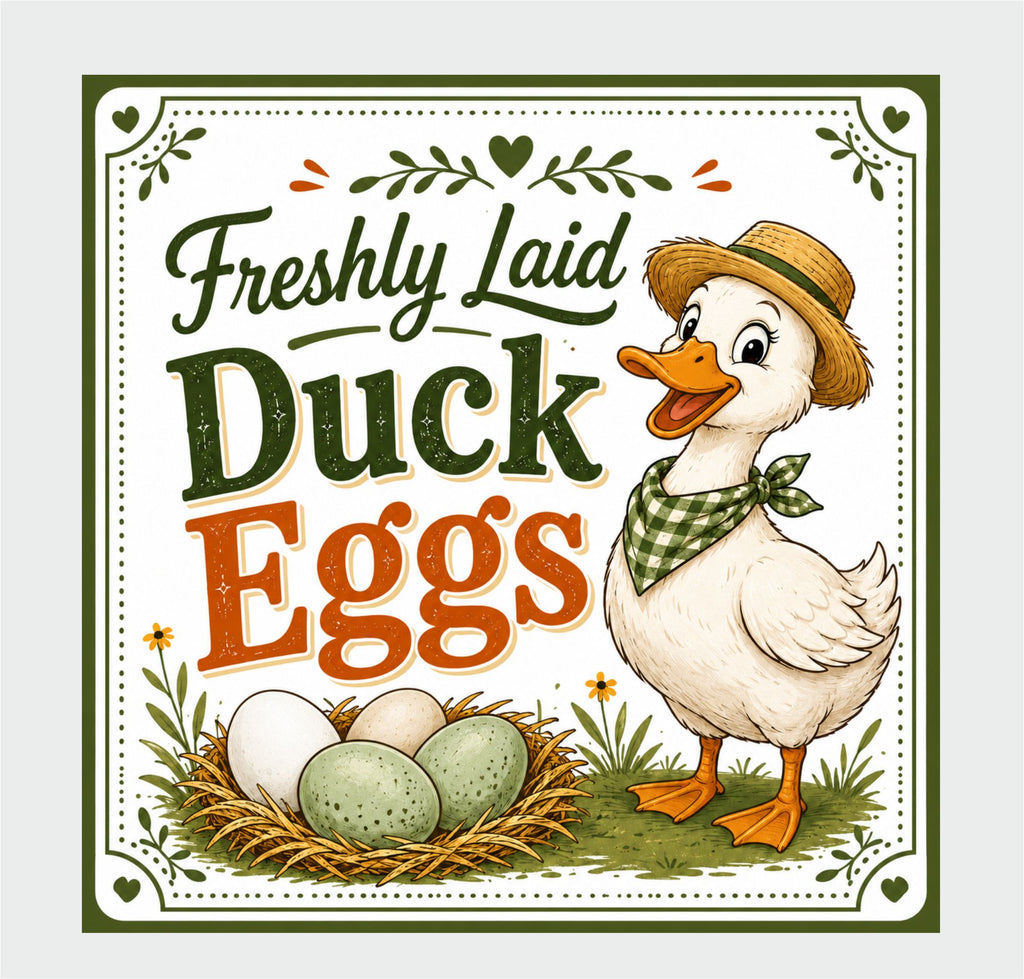 39 Freshly Laid Duck Egg Labels Square