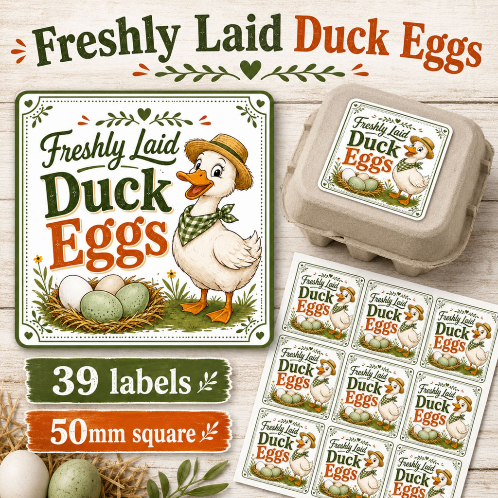 39 Freshly Laid Duck Egg Labels Square