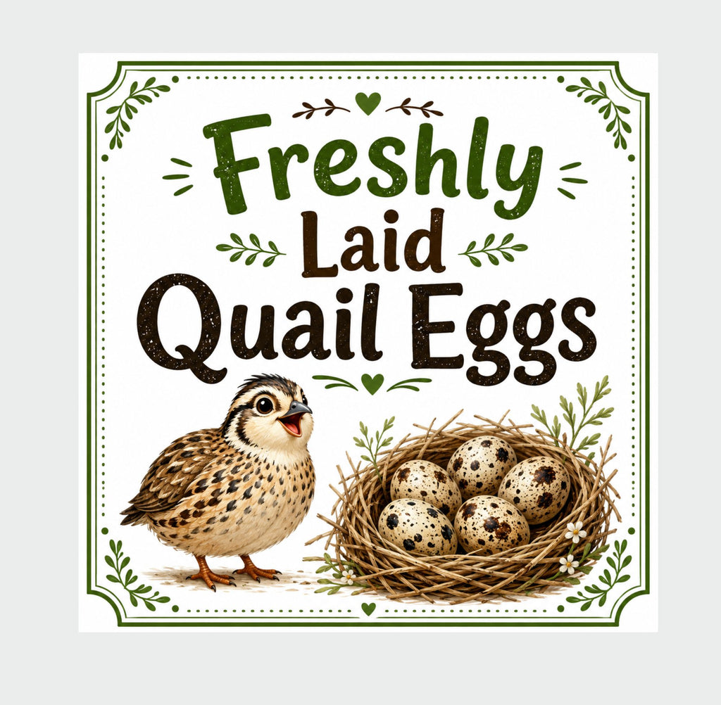 Freshly Laid Quail Egg Box  Labels – 39 x 50mm Square Stickers, Carton