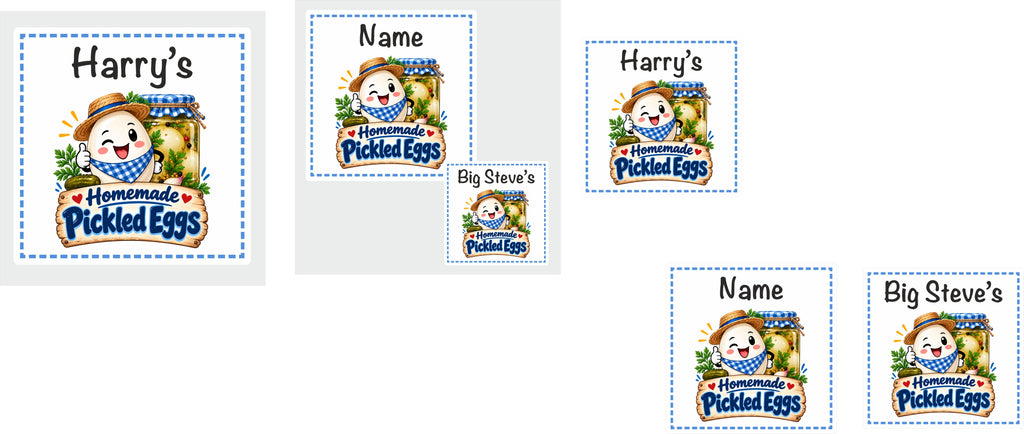 39 Personalised Pickled Eggs Jar Label Any Name added size 50mm square