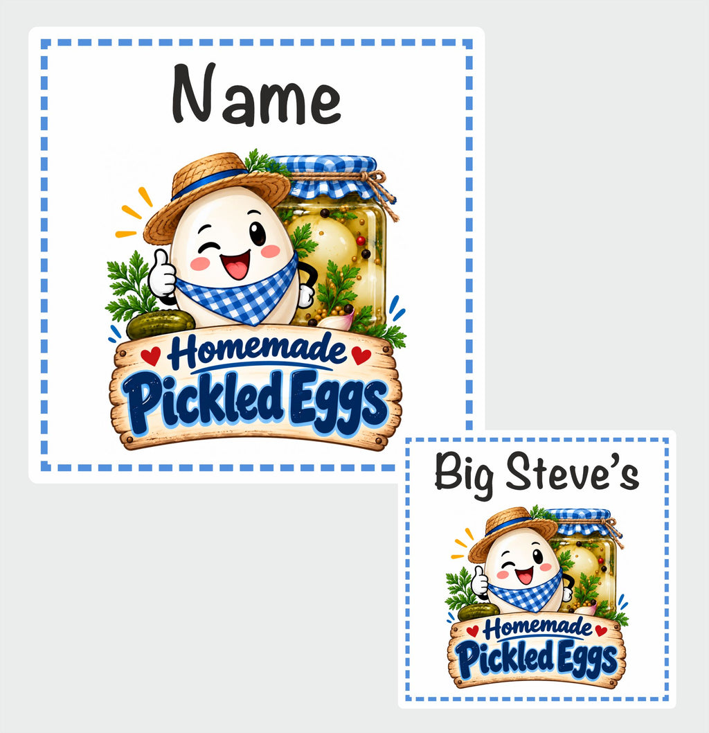 39 Personalised Pickled Eggs Jar Label Any Name added size 50mm square