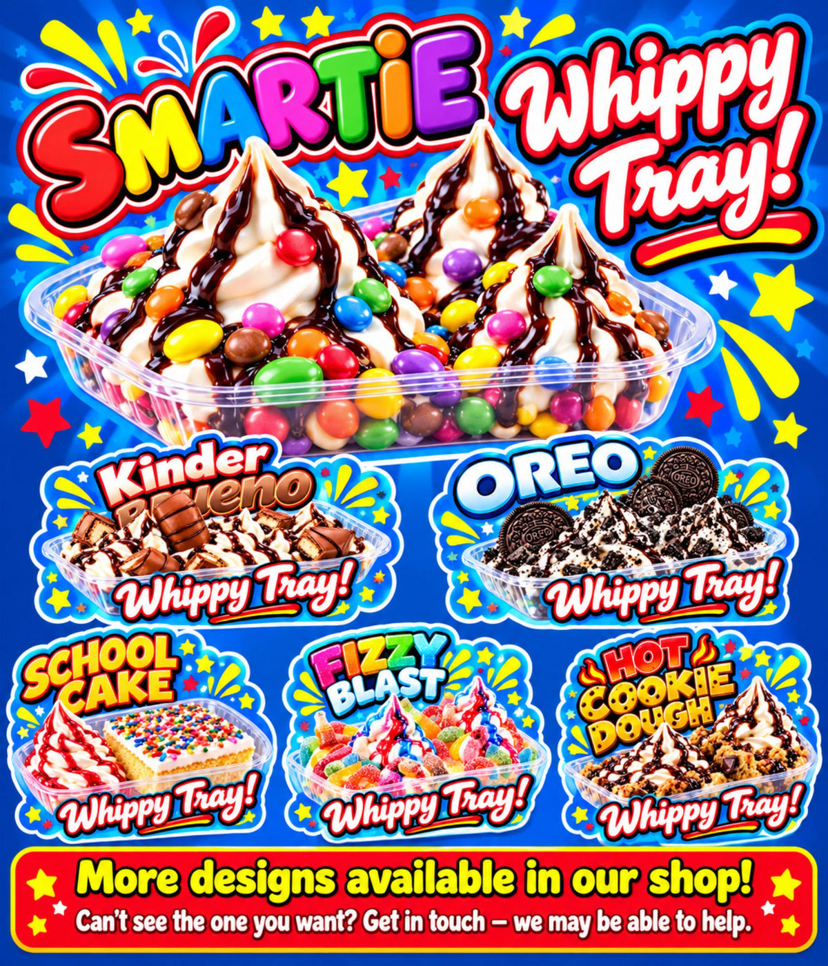 Kinder Bueno Whippy Tray Ice Cream Sticker – 200mm x 149mm Shaped Fully Laminated Sticker