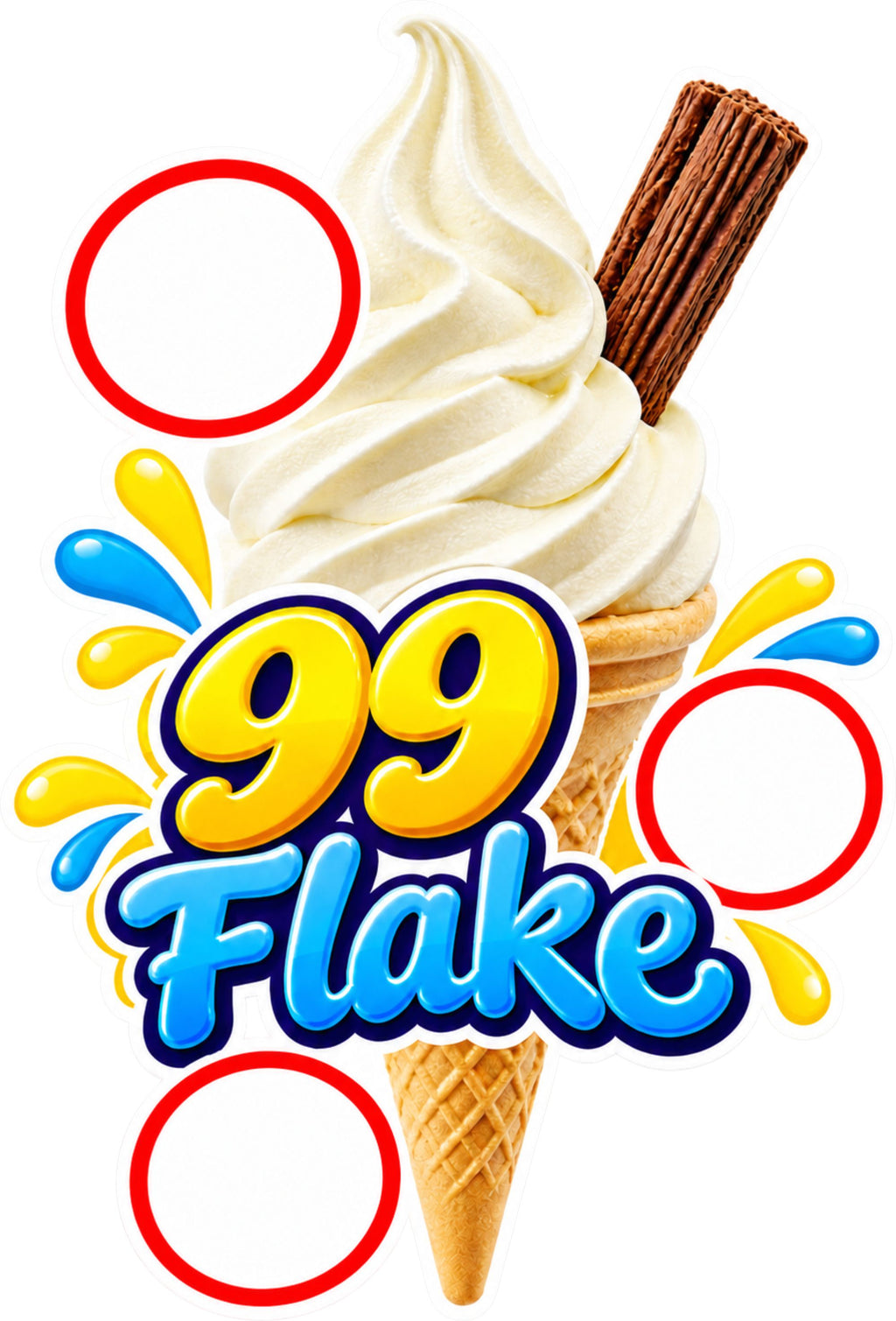 99 Flake Ice Cream Van Laminated & Waterproof Window Sticker
