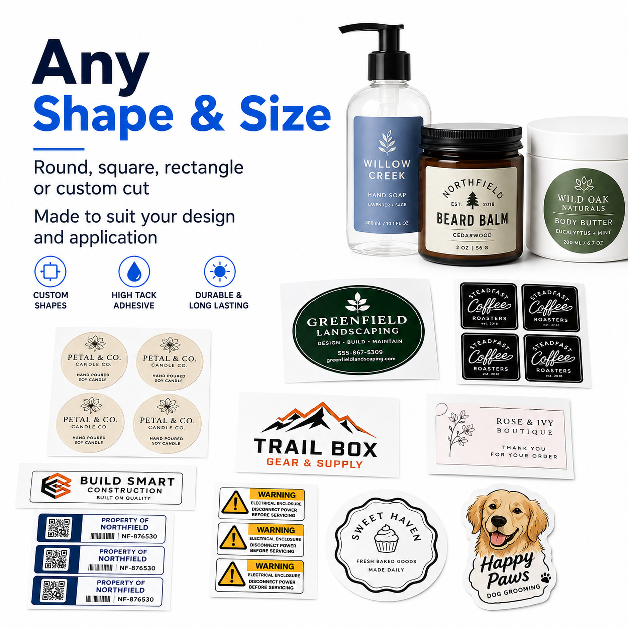 High Tack Custom Printed Vinyl Stickers & Labels