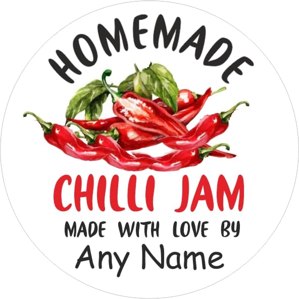 39 Chilli Jam Labels, Stickers Personalised with Any Name