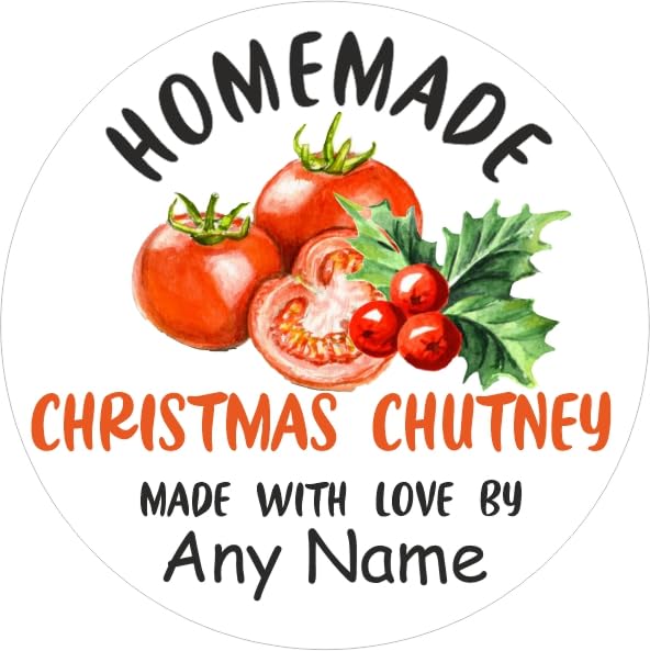 39 Christmas Chutney Labels, Stickers Personalised with Any Name