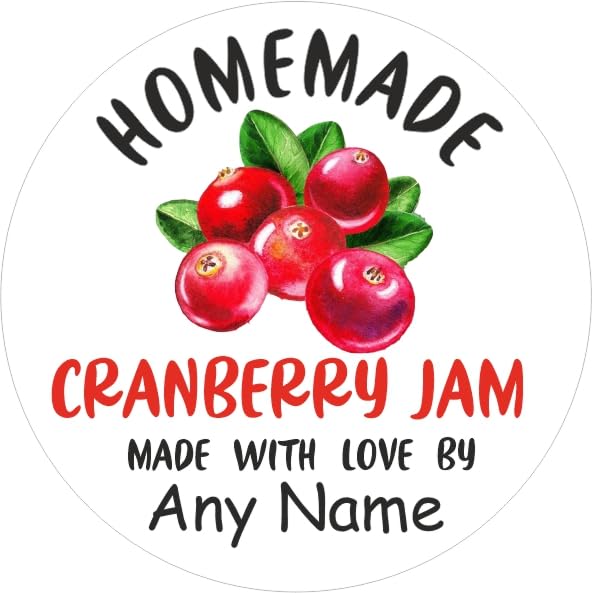 39 Cranberry Jam Labels, Stickers Personalised with Any Name