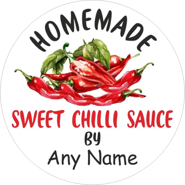 39 SweetChilli Sauce Labels, Stickers Personalised with Any Name