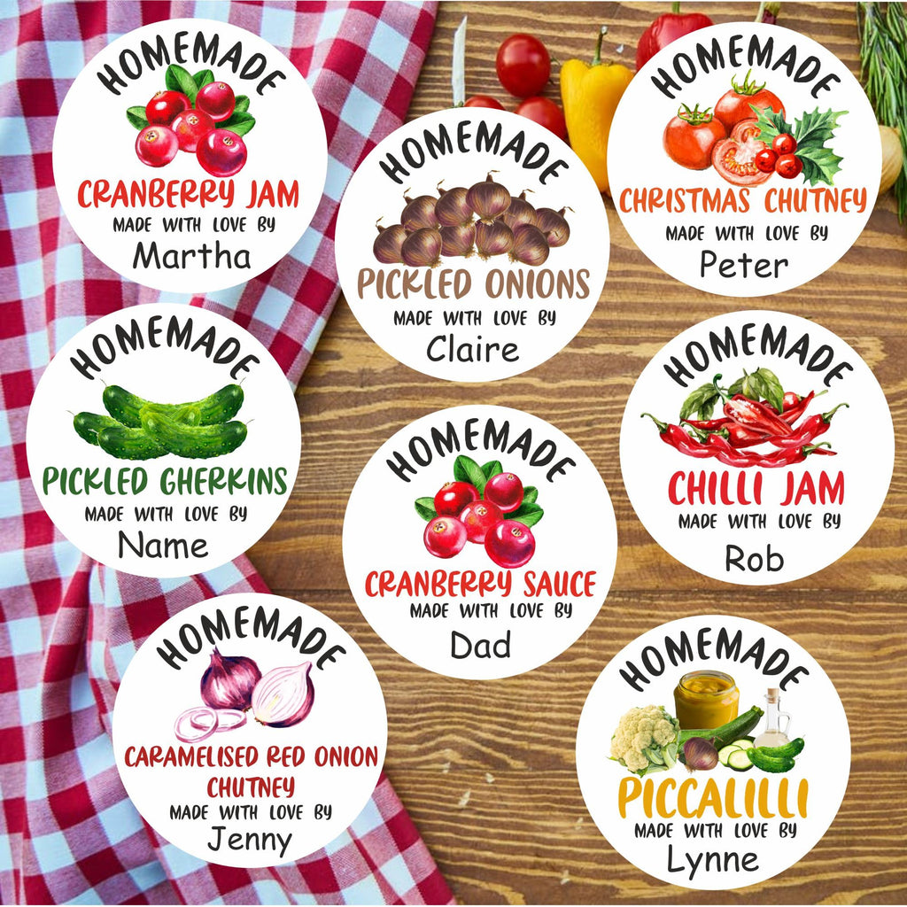 39 Scotch Bonnet Chilli jam Labels, Stickers Personalised with Any Name