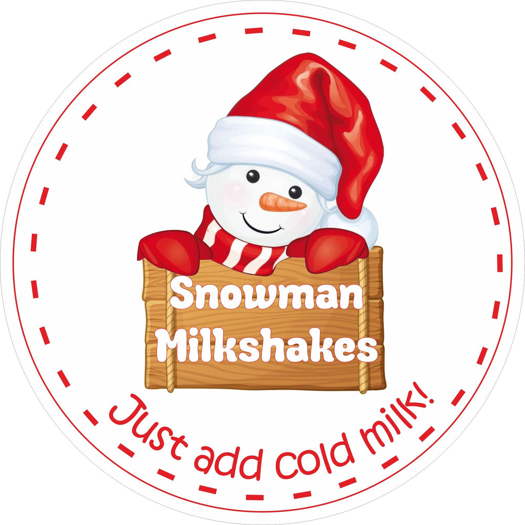 39 Red Hat Snowman Milkshake Christmas Stickers, Labels, Seals