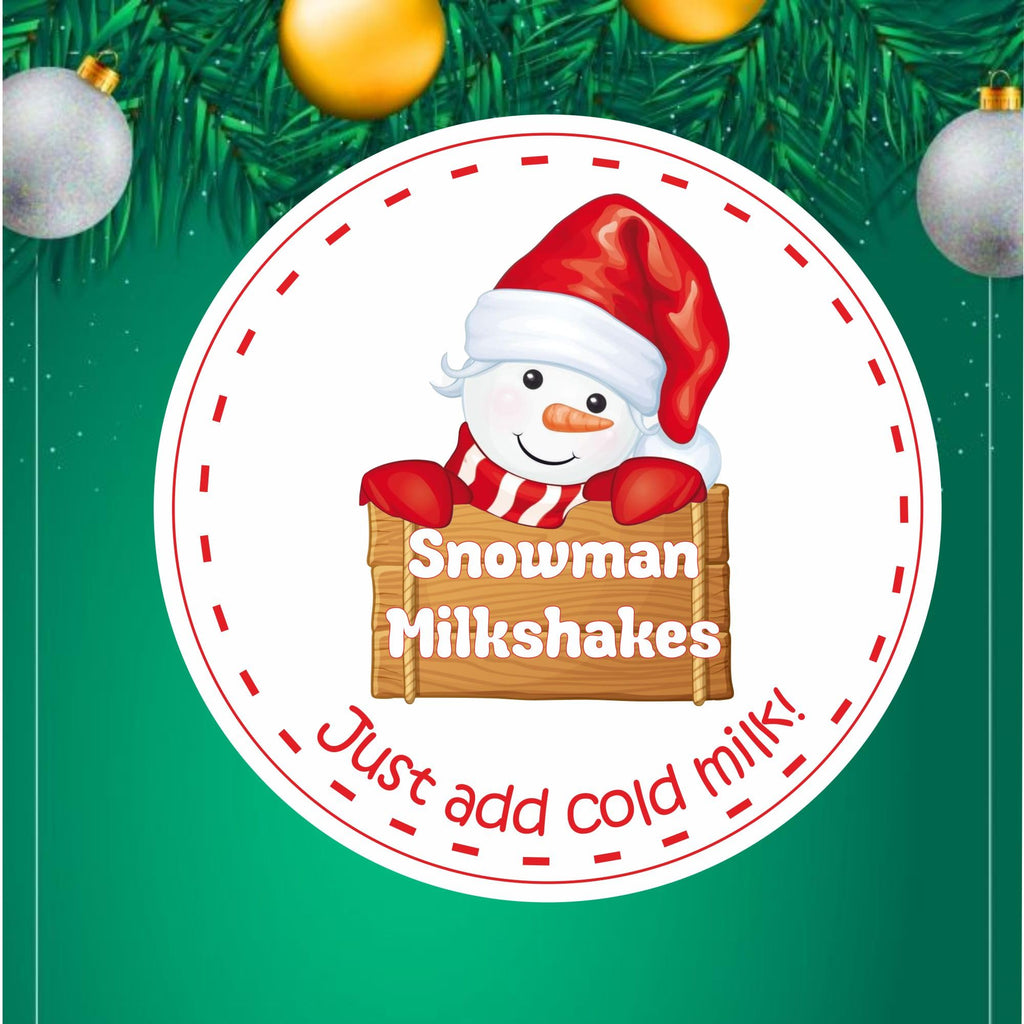 39 Red Hat Snowman Milkshake Christmas Stickers, Labels, Seals