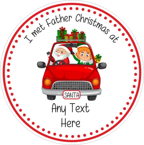 I met Father Christmas Stickers with Your Custom Text