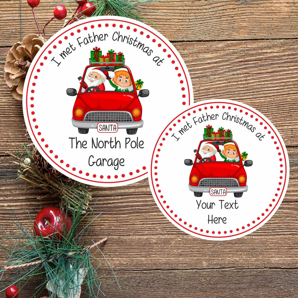 I met Father Christmas Stickers with Your Custom Text