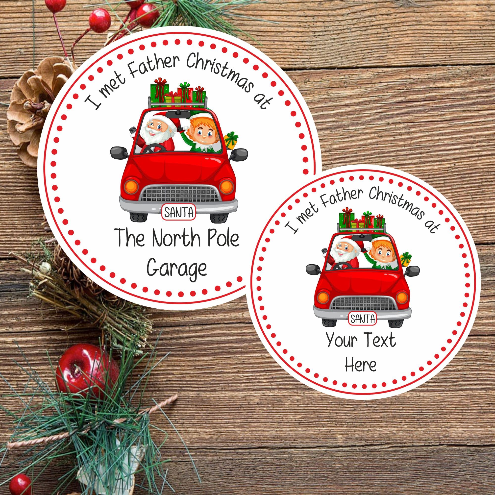 I met Father Christmas Stickers with Your Custom Text
