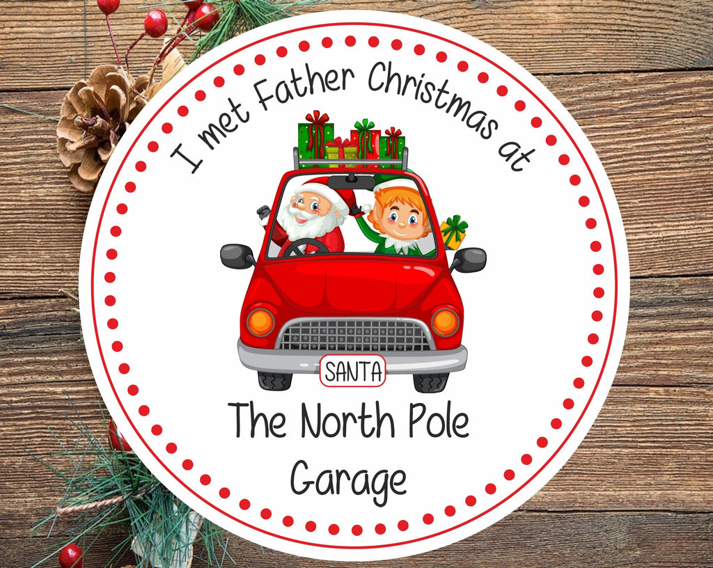 I met Father Christmas Stickers with Your Custom Text