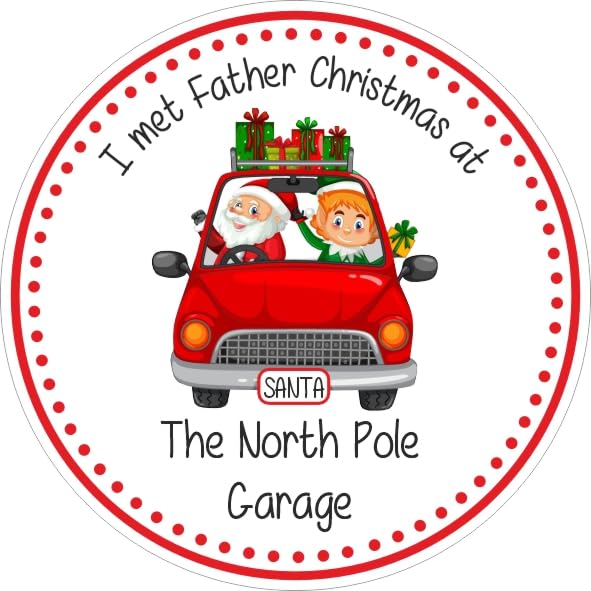 I met Father Christmas Stickers with Your Custom Text