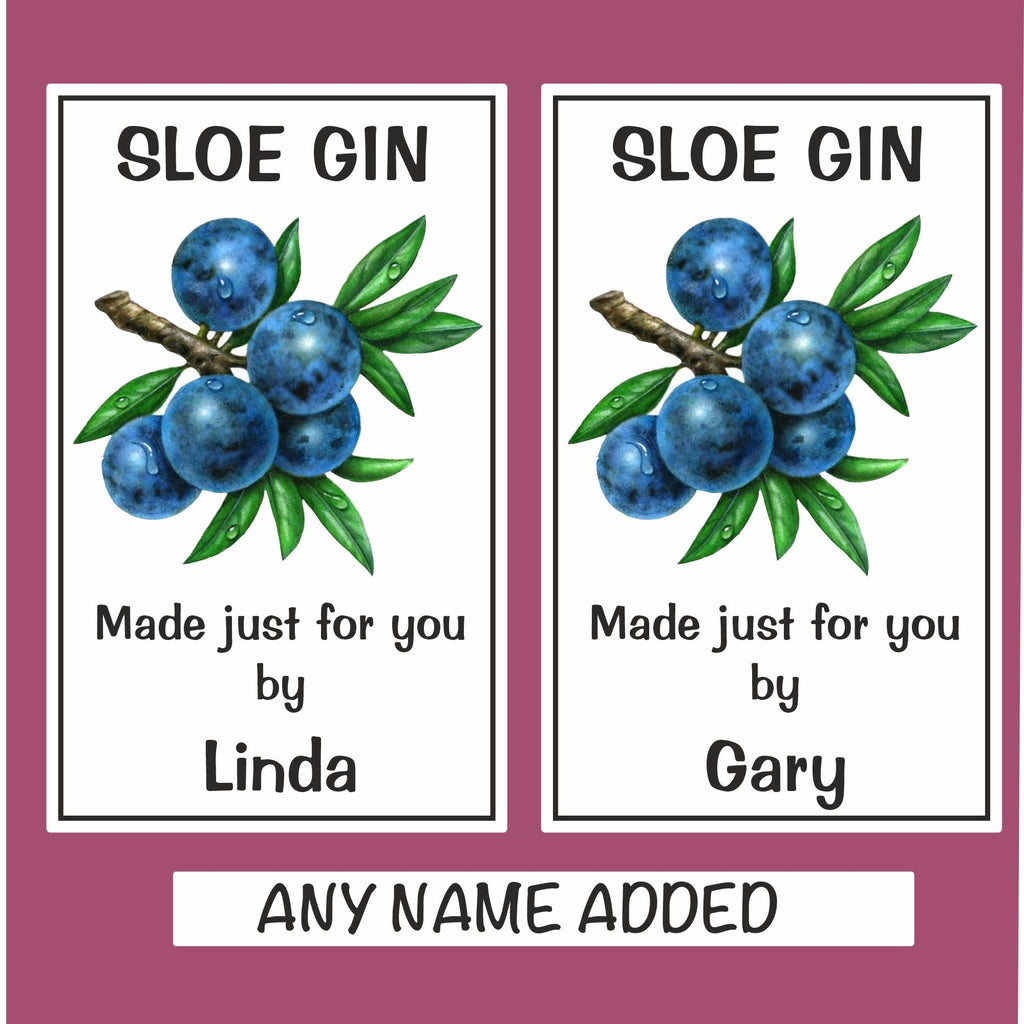 8 Personalised Sloe Gin Bottle Labels Great Christmas Gift, Stocking Filler, Neighbour etc