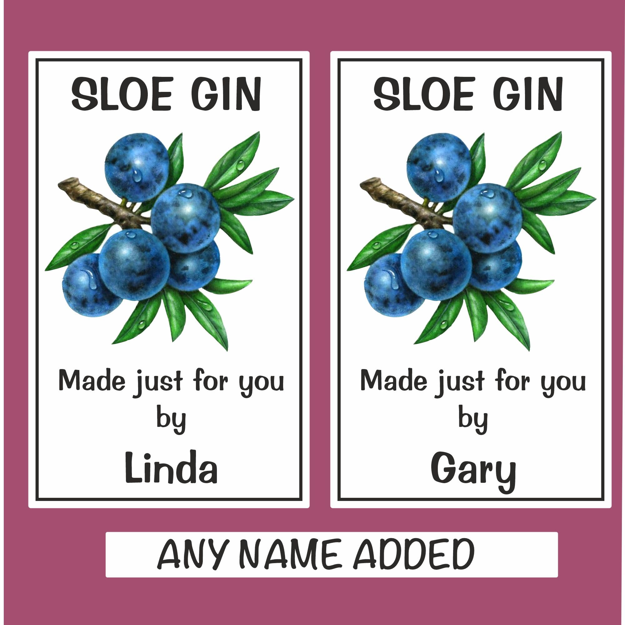 8 Personalised Sloe Gin Bottle Labels Great Christmas Gift, Stocking Filler, Neighbour etc