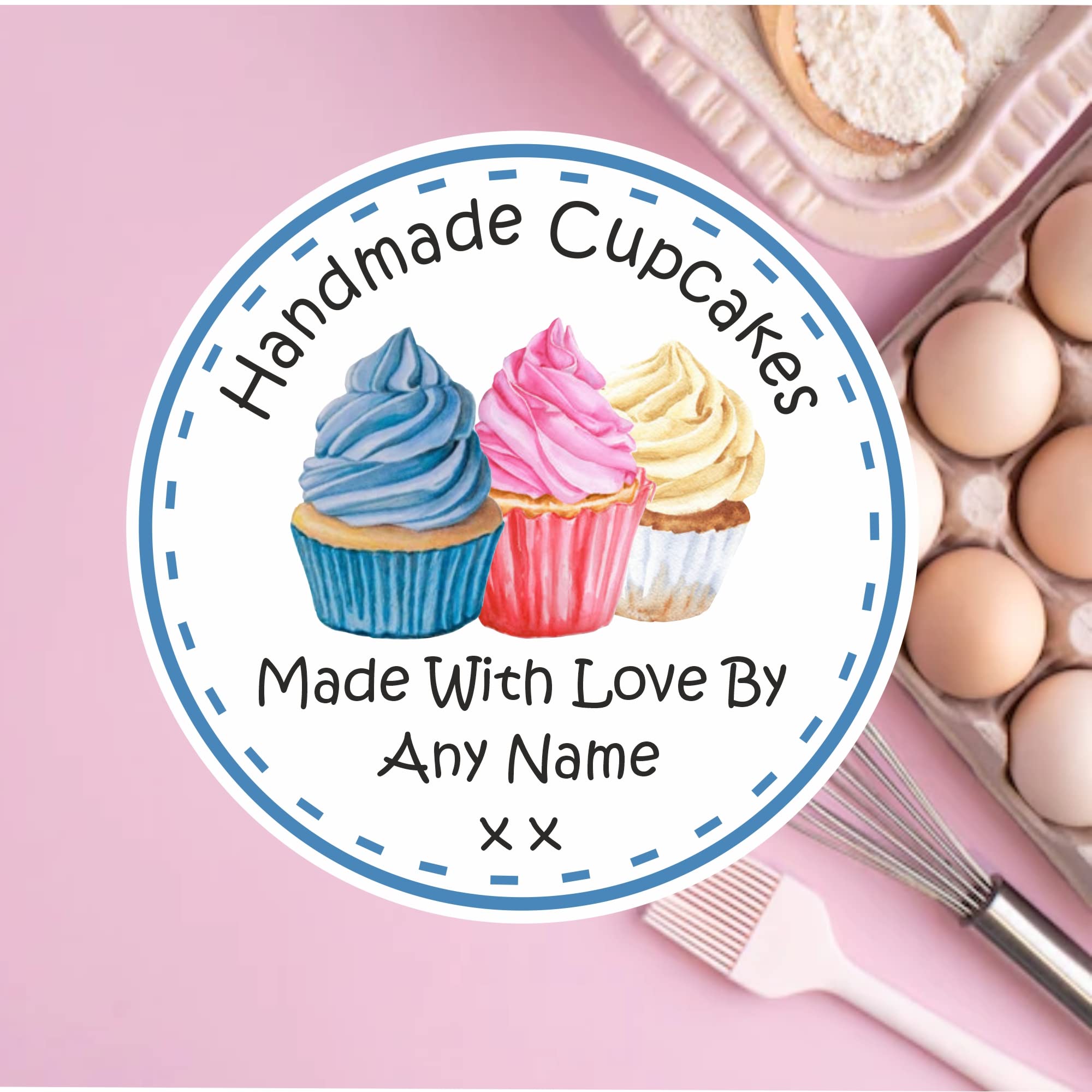 39 Personalised Baking Cake Labels Handmade Cupcake Design, Boxes, Bags, Gift