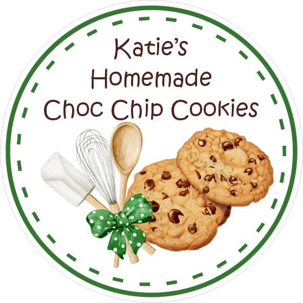 39 Personalised Stickers Choc Chip Cookie Labels Home Baking Biscuit Making