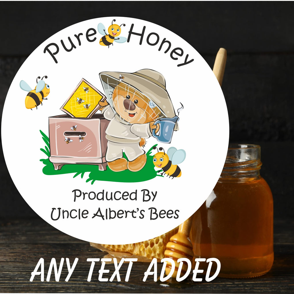 39 Beekepeer Honey Jar Personalised Labels, Stickers