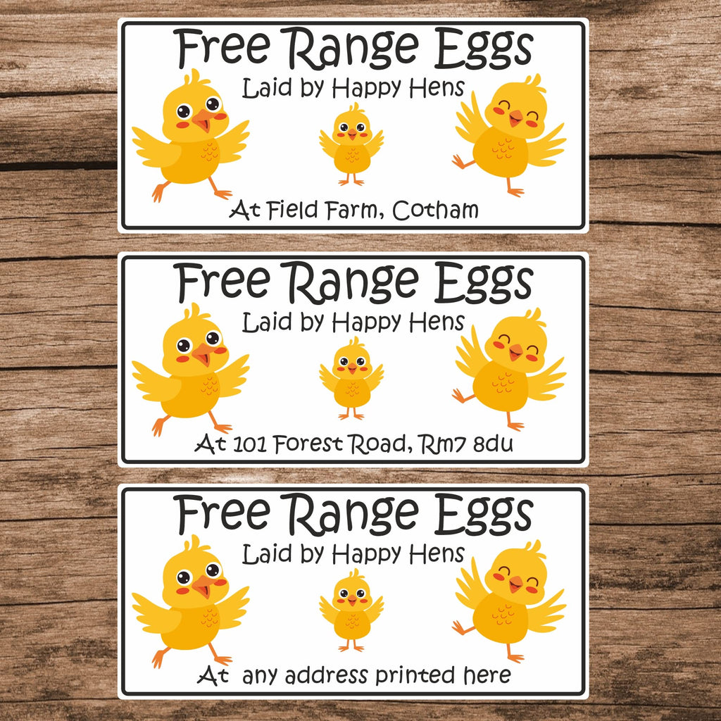 34 Personalised Egg Box Stickers Labels Freshly Laid by Happy Hens