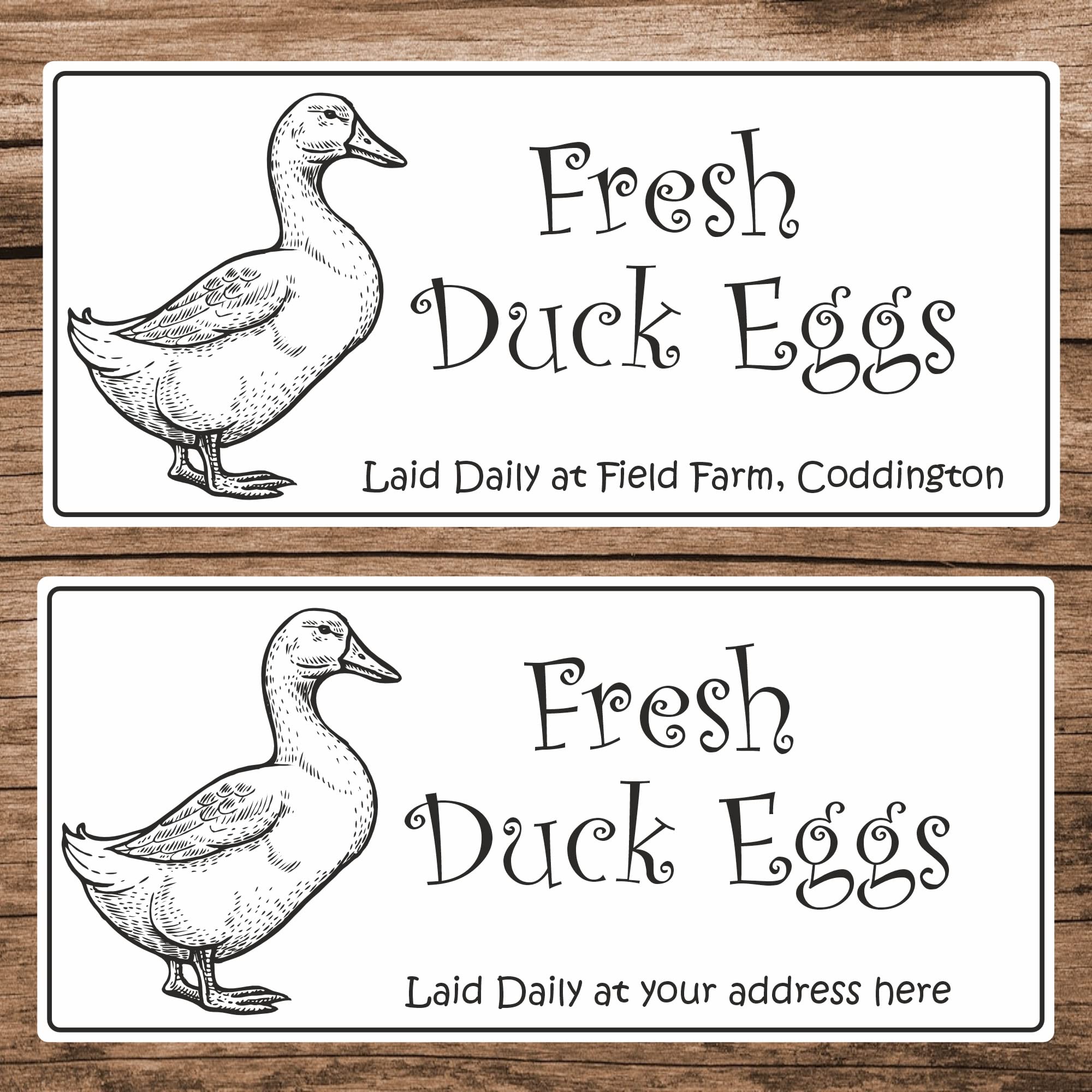 34 Personalised Egg Box Stickers Labels Freshly Laid Duck Eggs
