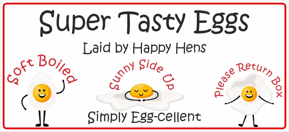 34 Super Tasty Eggs Laid by Happy Hens Egg Box Carton Stickers/Return Egg Box