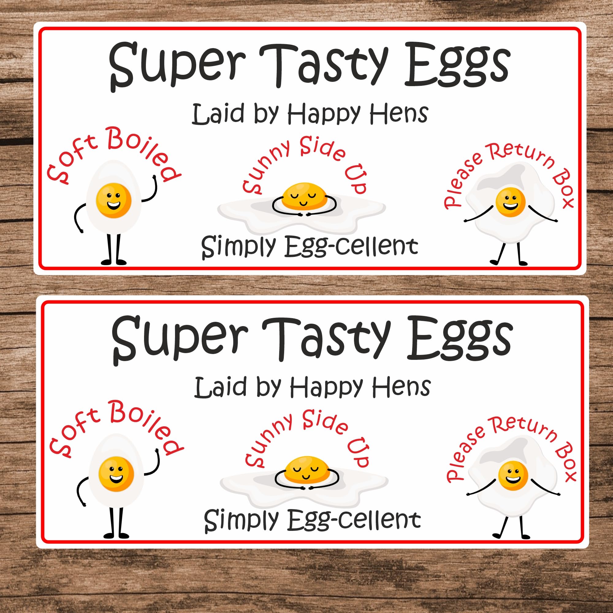 34 Super Tasty Eggs Laid by Happy Hens Egg Box Carton Stickers/Return Egg Box
