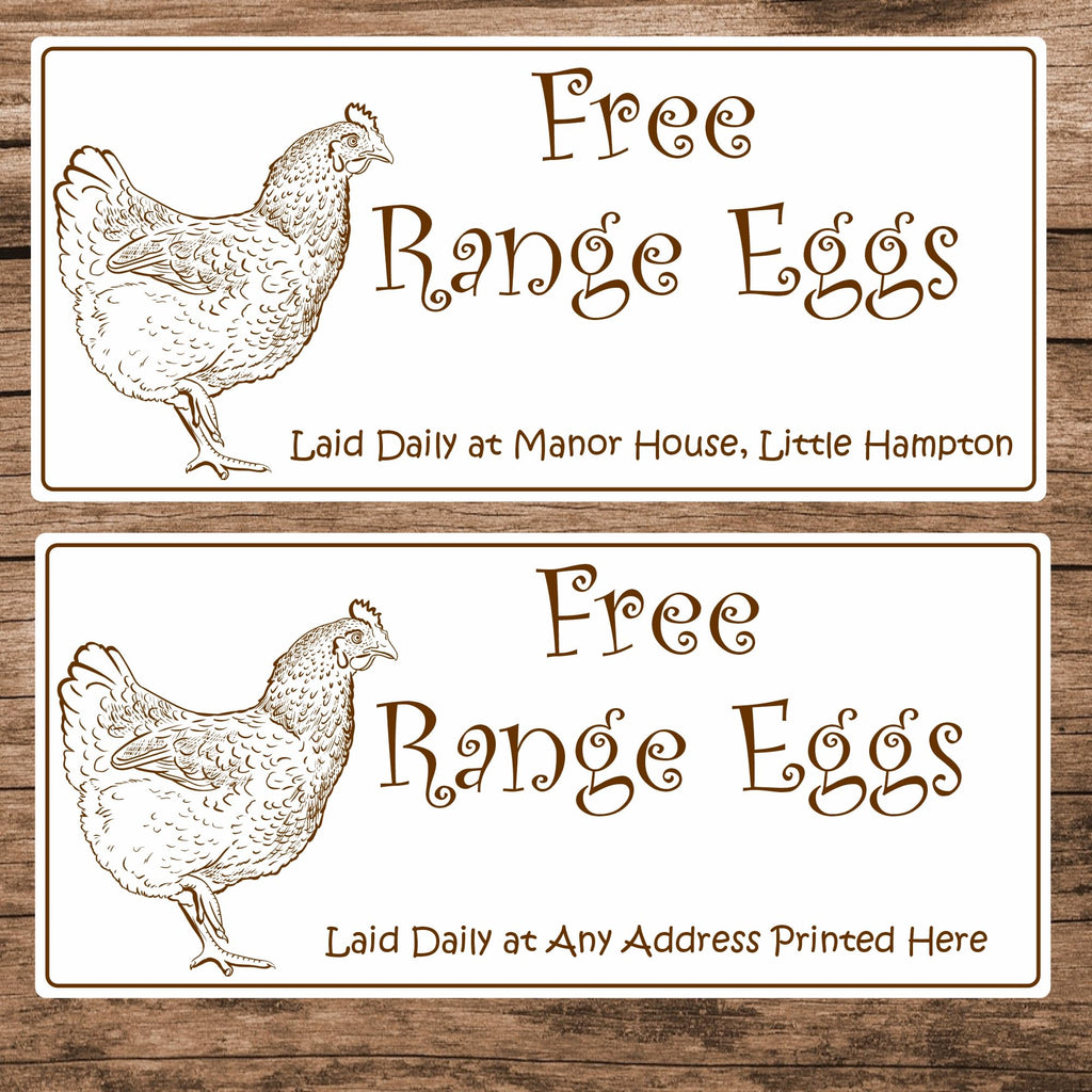 34 Personalised Free Range Eggs Laid Daily Any Address Egg Box Labels/Stickers