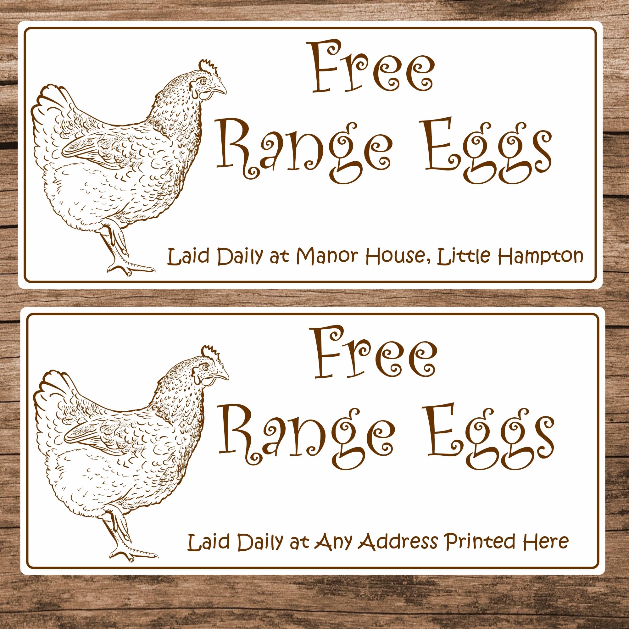 34 Personalised Free Range Eggs Laid Daily Any Address Egg Box Labels/Stickers