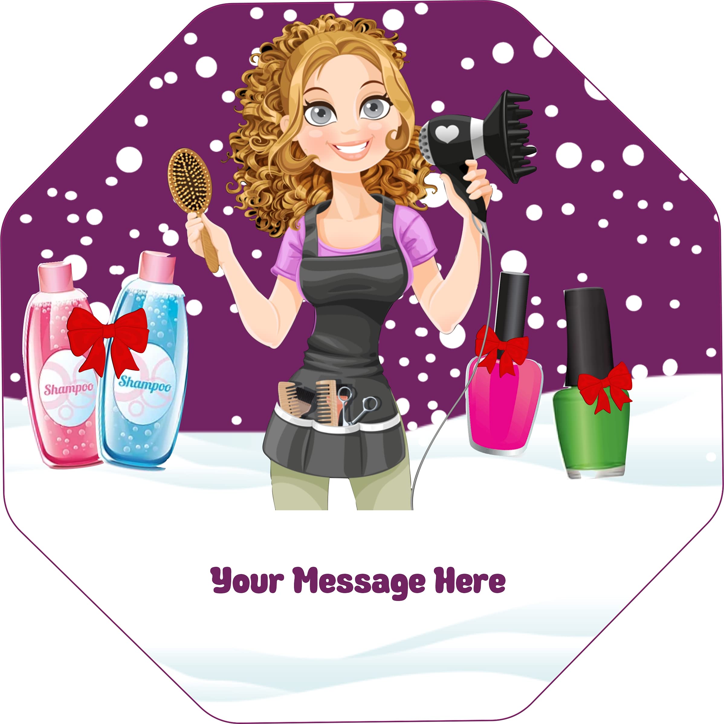 Personalised Chocolate Label Only Hairdressing / Beauty Salon Design fits Quality Street Tub No Chocolates Included