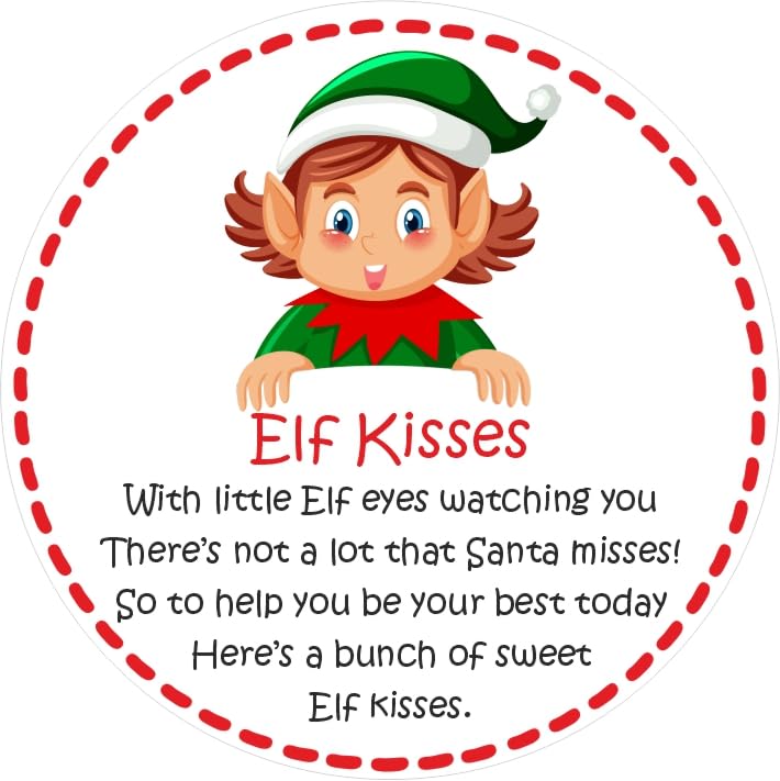 Elf Kisses Christmas Stickers