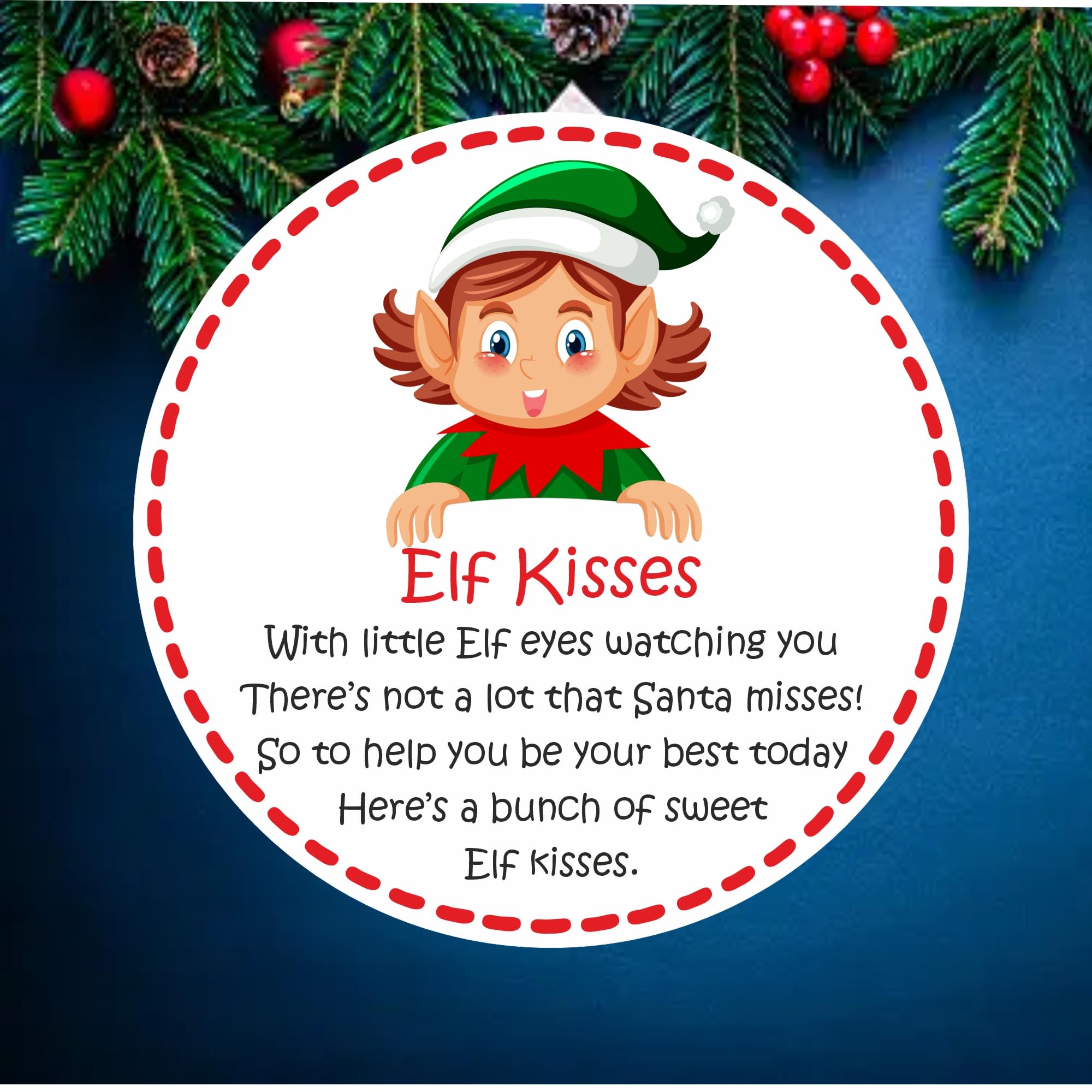 Elf Kisses Christmas Stickers