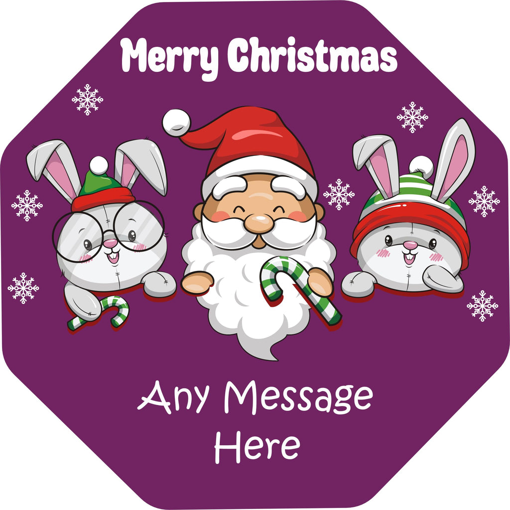Quality Street chocolate Tub Christmas sticker label personalised