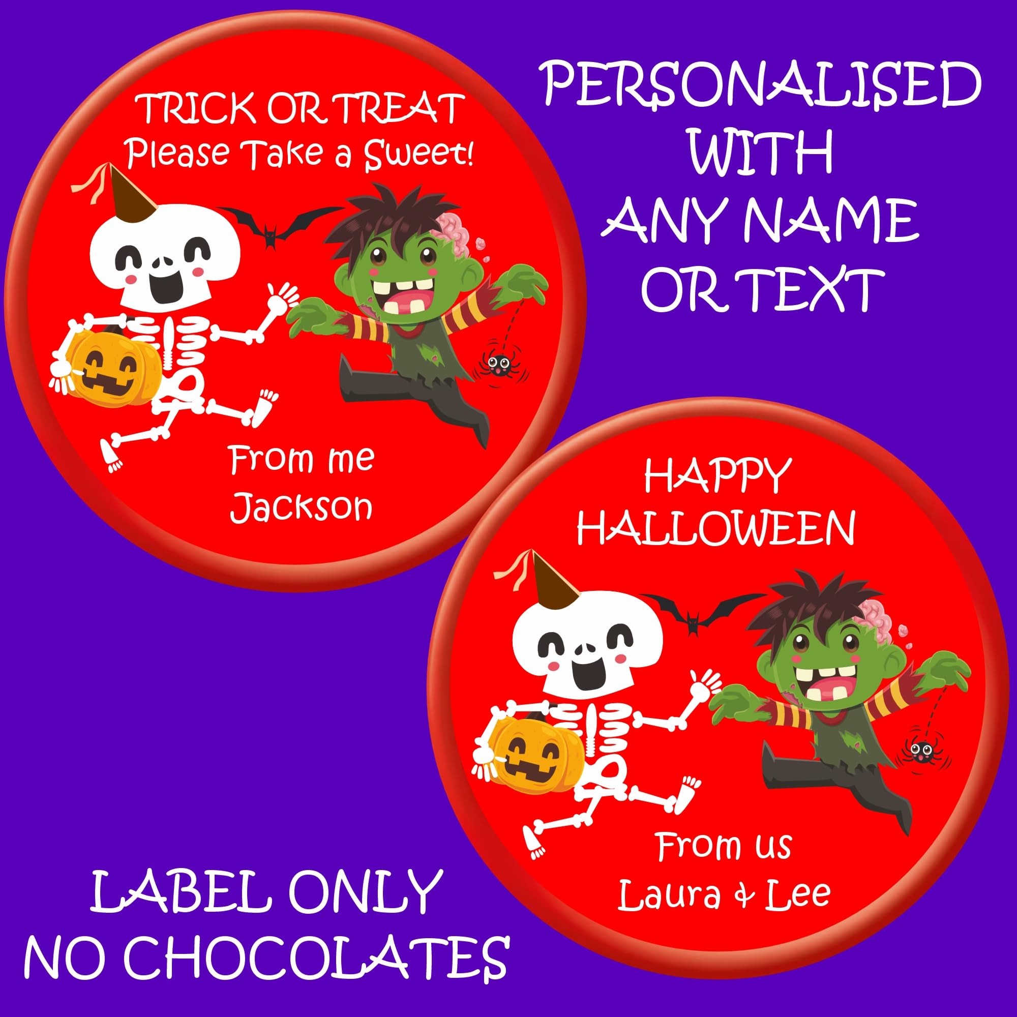 Halloween label for Celebrations chocolate tub (NO CHOCOLATE IS INCLUDED) Personalised