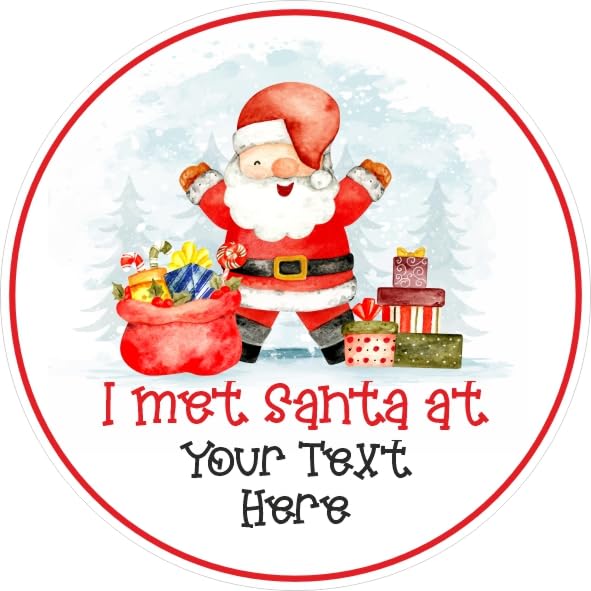 I met Santa Stickers with Your Custom Text