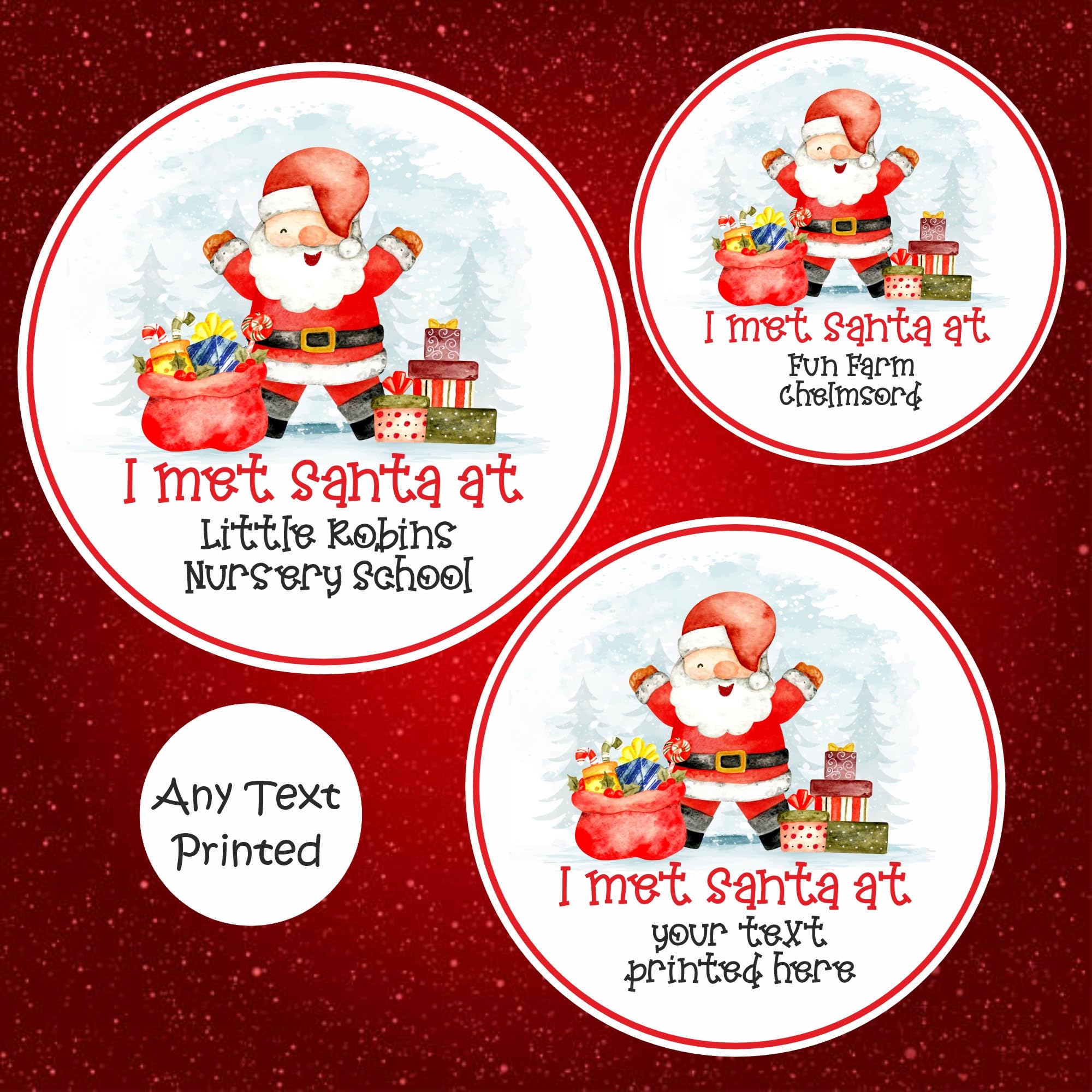 I met Santa Stickers with Your Custom Text