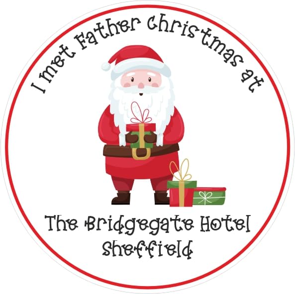 39 I met Father Christmas Stickers with Your Custom Text