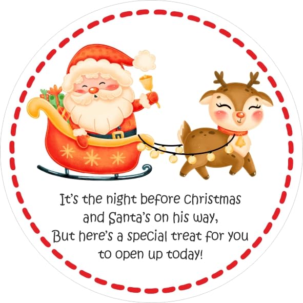 Night Before Christmas Stickers Labels, Sweet Cone, Stocking Filler Qty 39