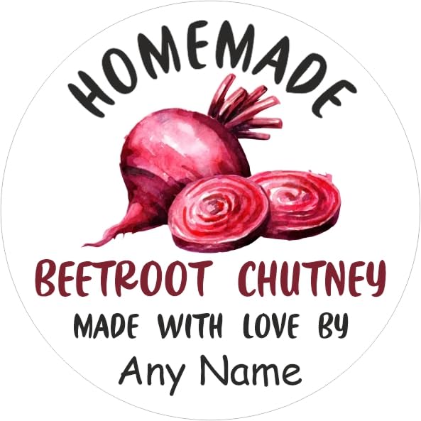 39 Personalised Beetroot Chutney Jar Labels, Stickers